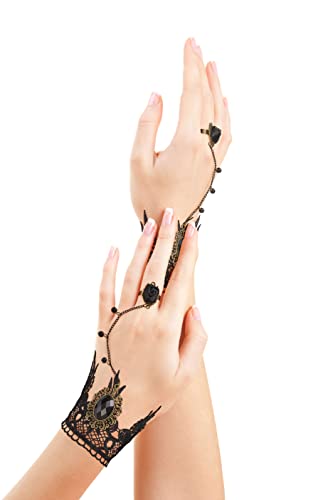 Balinco GOTHIC CHARLESTON ARMBAND 2er SET, Schwarz, Handstulpen, Fingerlose Handschuhe Damen, Karneval Accessoires,...