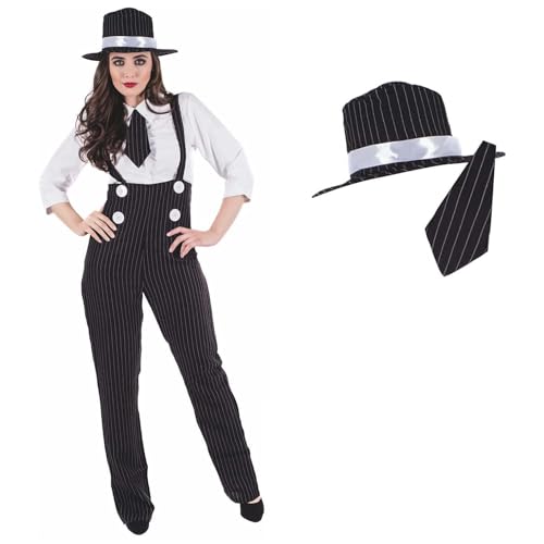 Fun Shack Mafia Kostüm Damen, Mafia Outfit Damen, Gangster Kostüm, Gangsterbraut, Mafia Outfit - M