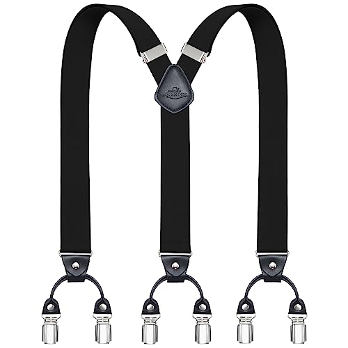 Dresime Hosenträger Herren Hosenträger für Hosen mit 6 starken Metallclips, Y-Rücken verstellbare Hosenträger...