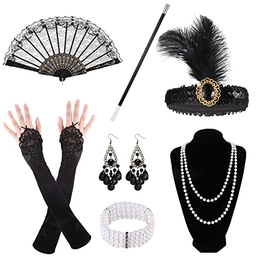 Opopark 7 Stück 20er Jahre Accessoires 1920er Accessoires Damen 20er Jahre Kostüm Damen Charleston 1920er Jahre...