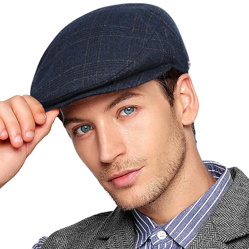 Wantonfy Barett Cap Herren Schiebermütze chirmmütze Gatsby Schirmmütze Newsboy Flat Cap Baskenmütze 1920 Stil Gatsby...